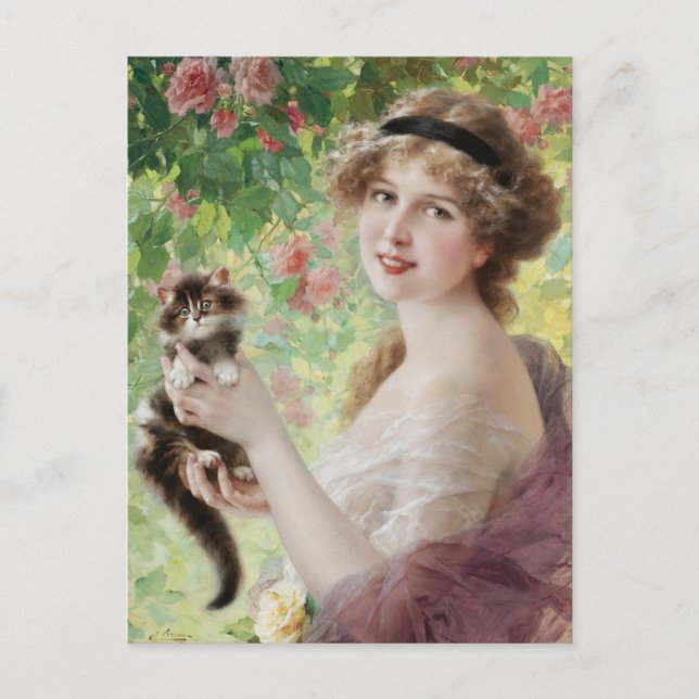 Emile Vernon Wertvoll Kitten Postkarte (Vorderseite)