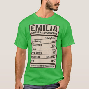 Emilia Nutrition Fakten Name Nickname Alias Titel T-Shirt