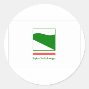 Emilia Romagna Bandiera, Italien Runder Aufkleber