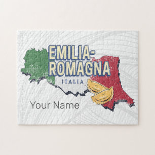 Emilia Romagna Flag Italien Retro Region Karte Vin
