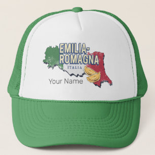 Emilia Romagna Flag Italien Retro Region Karte Vin Truckerkappe