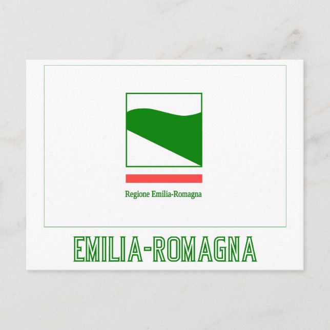 Emilia-Romagna mit Namen Postkarte (Vorderseite)
