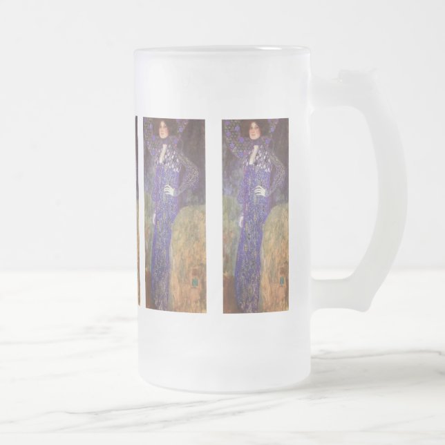 Emilie Floege vonGustav Klimt Mattglas Bierglas (Rechts)