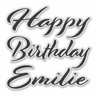 Emilie Nom Prénom Anniversaire de Black Sticker