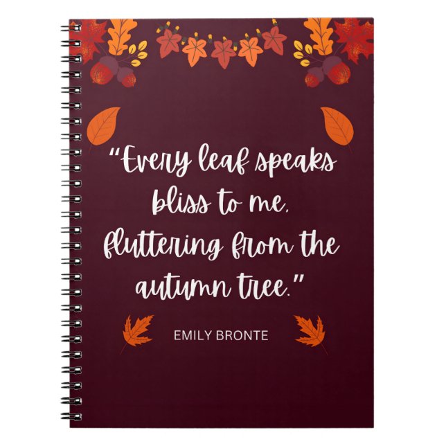 Emily Bronte Autumn Zitat Notizblock (Vorderseite)