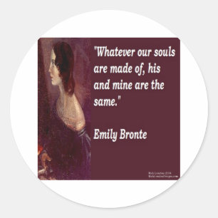 Emily Brontë & Berühmter Seelen Zitat Runder Aufkleber