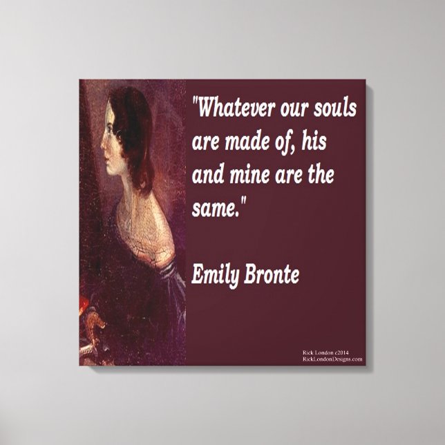 Emily Brontë & Citation "Nos Âmes" Impression sur  (Recto)