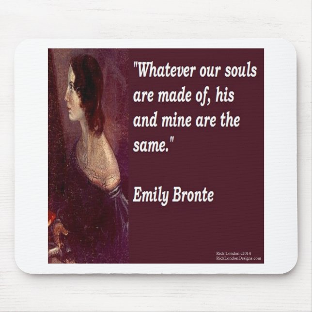 Emily Bronte & Famous Our Souls Zitat Mousepad (Vorne)