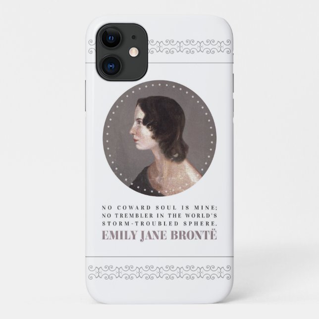 Emily Bronte Portrait and Quote - No Coward Soul Case-Mate iPhone Hülle (Rückseite)