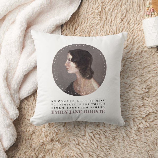 Emily Bronte Portrait and Quote - No Coward Soul Kissen (Decke)