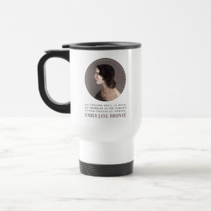 Emily Bronte Portrait and Quote - No Coward Soul Reisebecher