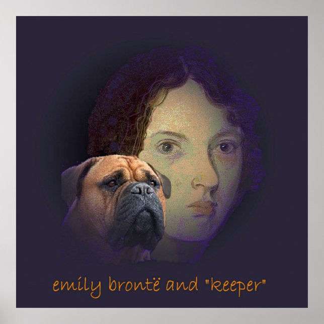 Emily Bronte und ihr Hund "Keeper" Poster (Vorne)