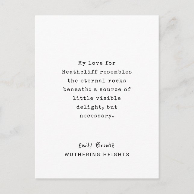 Emily Brontë, Wuthering Heights Liebe Zitat Postkarte (Vorderseite)