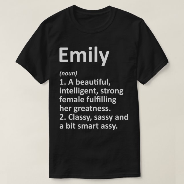 EMILY Definition Personalisiert Name Funny Christm T-Shirt (Design vorne)