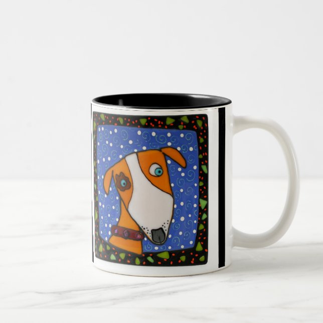 Emily der Wachhund Zweifarbige Tasse (Rechts)