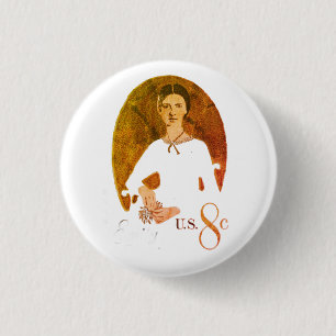 Emily Dickinson Briefmarke Button