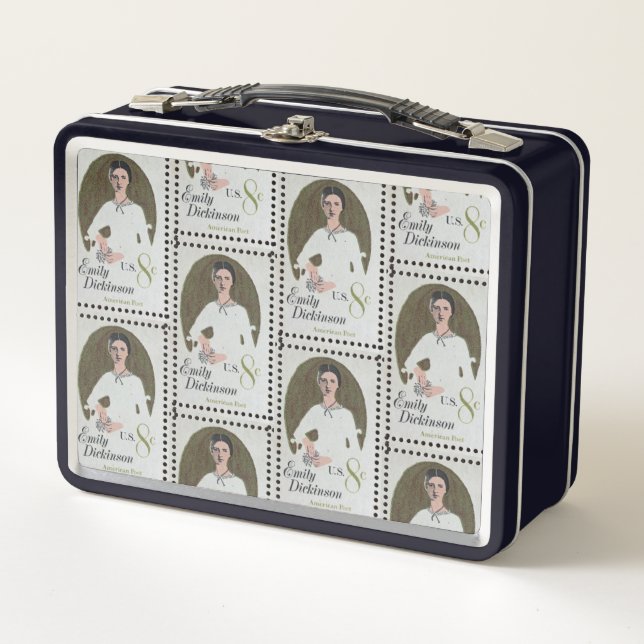 Emily Dickinson Briefmarke Metall Brotdose (Vorderseite)