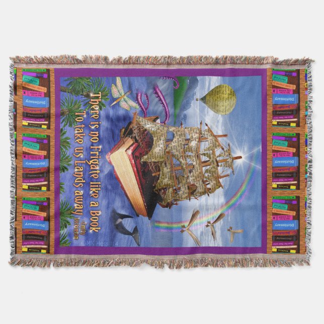 Emily Dickinson-Gedicht-Zitat-Buch-Schiffs-Ozean Decke (Vorderseite)