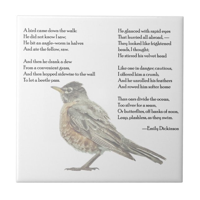 Emily Dickinson "In Garden" Gedicht Tile Fliese (Vorderseite)