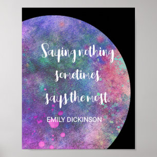 Emily Dickinson Literatur Zitat Lila Wasserfarbe Poster