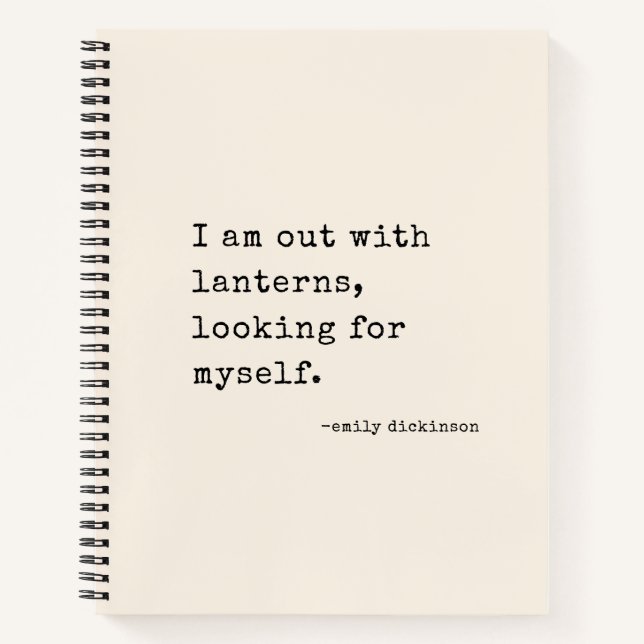 Emily Dickinson Quote Retro Typewriter Minimalist Notizbuch (Vorderseite)