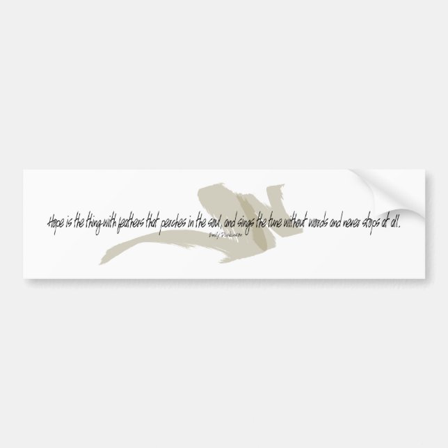 Emily Dickinson the thing with Feathers quote Autoaufkleber (Vorne)