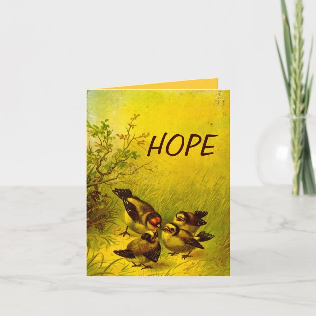 Emily Dickinson Vintag Painted Sparrows Note Card Karte (Vorderseite)