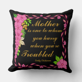 Emily Dickinson zitiert über Mutter Kissen