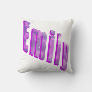 Emily, Girls Name Dimensions Logo Weißes Kissen