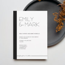 EMILY Modern Minimalistische monochrome Einladungs