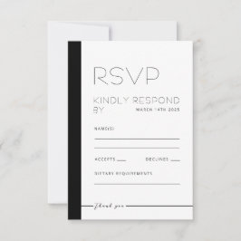 EMILY Moderne Minimalistische monochrome Antwortka RSVP Karte