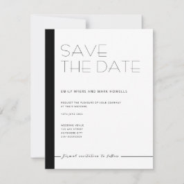 EMILY Modernes Minimalistisches Monochrom Save the Date