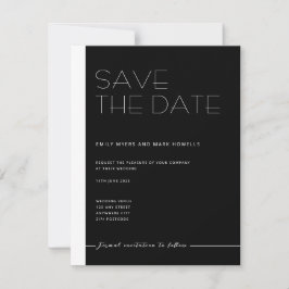 EMILY Modernes Minimalistisches Monochrom Save the Date