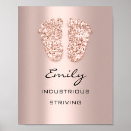 Emily Name Bedeutung New Baby Feet Rose Geschenk Poster
