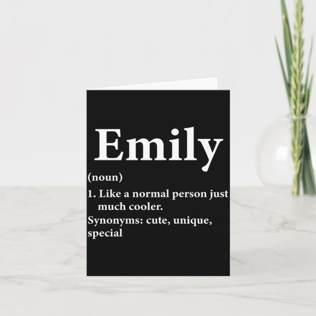 Emily Name Definition Lustig D  Karte (Vorderseite)