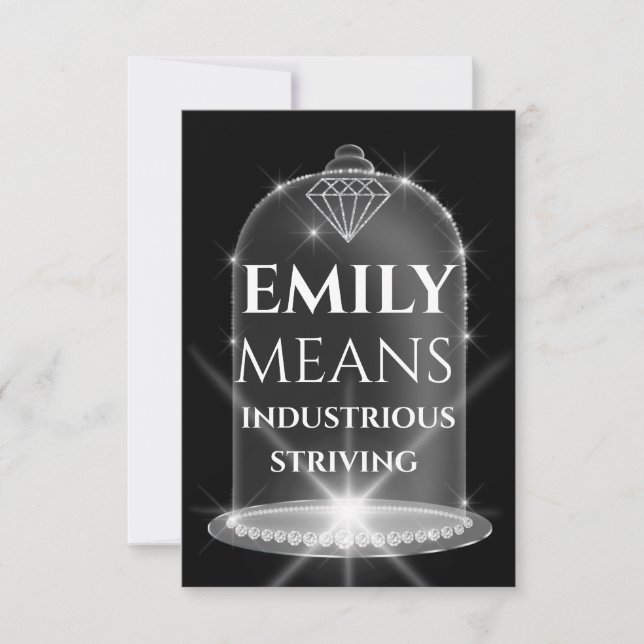 Emily Name Meaning Diamond Birthday Party Einladung (Vorderseite)