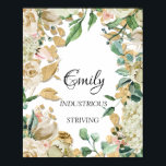 Emily Name Meaning Floral Mint Bridal Birthday Gif Poster<br><div class="desc">An elegant name meaning a poster dedicated to a new baby. Decorated with glitter like baby feet. 
Enjoy your day!
FlorenceKdesign</div>