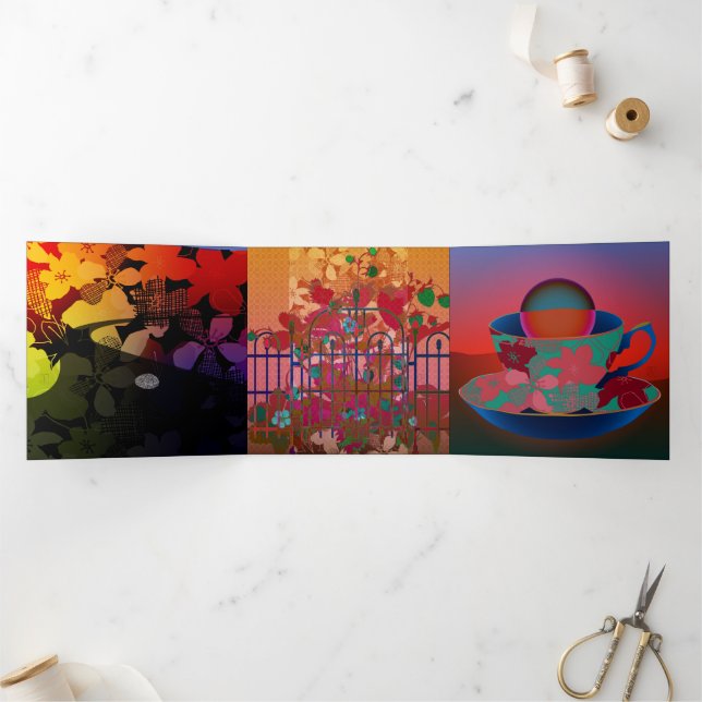 Emily Poetry Trifold Card Dreifach Gefaltete Karte (Innenseite)
