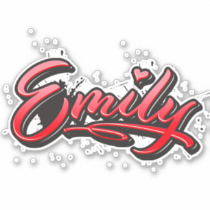 Emily red Heart Graffiti Aufkleber Sticker