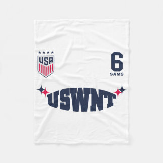 Emily Sams 6 White US-Frauenfußballnationalmannsch Fleecedecke