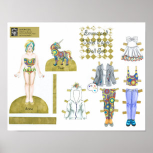 Emma and Violet Paper Doll Set - Play oder Display Poster