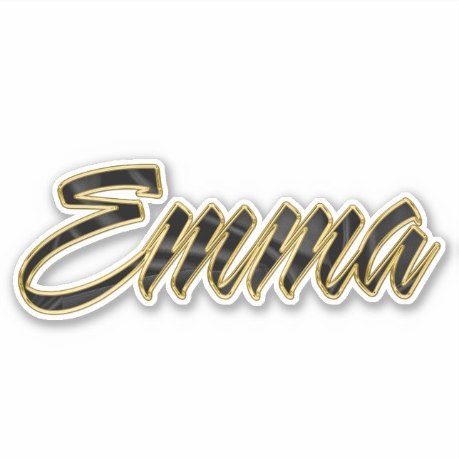 Emma black gold Lettering Aufkleber Sticker (Vorderseite)