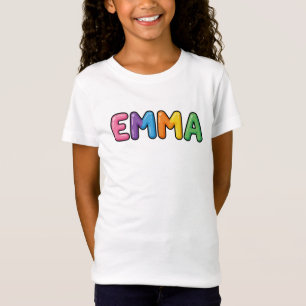 Emma Bunte Buchstaben Blasen Süßer Namensentwurf T-Shirt