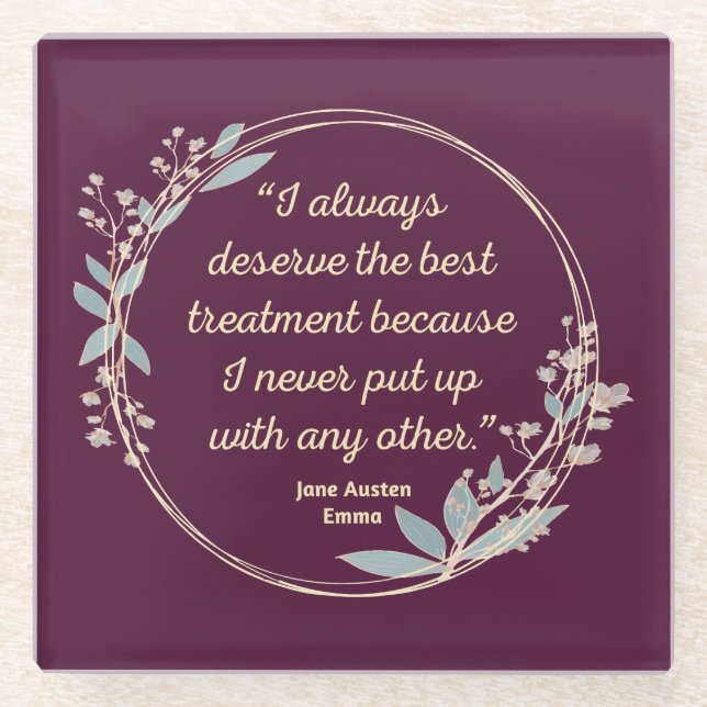 Emma By Jane Austen Quote II - Cute Style Glasuntersetzer (Vorderseite)