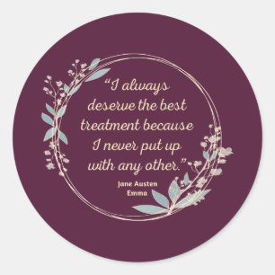 Emma By Jane Austen Quote II - Cute Style Runder Aufkleber