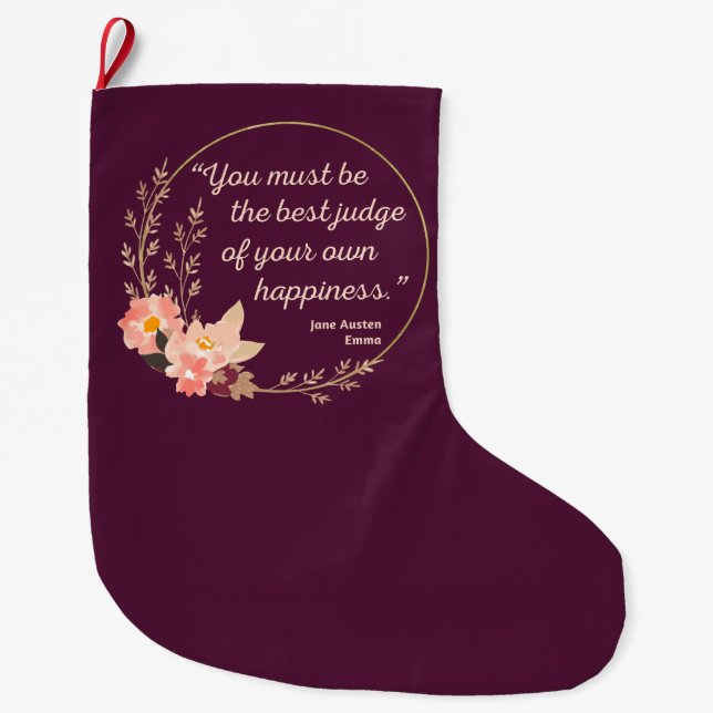 Emma by Jane Austen Zitat I - Niedlich Style Großer Weihnachtsstrumpf (Vorderseite)