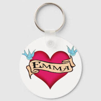 Emma - Custom Heart Tattoo T - Shirt & Geschenke Schlüsselanhänger