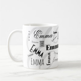 Emma Custom Name Black White Coffee Mug Kaffeetasse