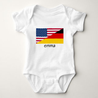 Emma, deutsch-amerikanische Flagge Baby Strampler