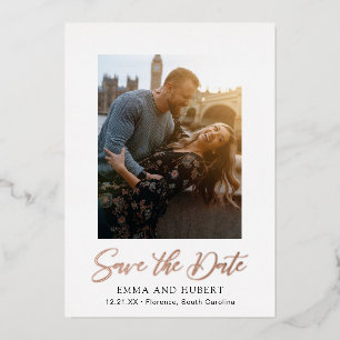 Emma Elegant Wedding Save the Date Folieneinladung